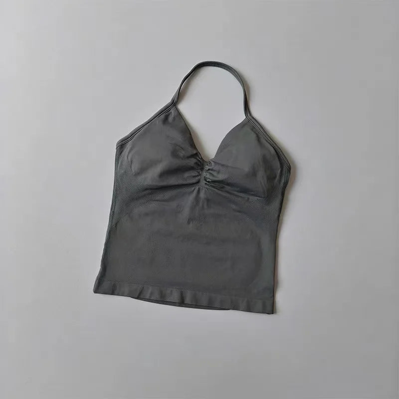 Women's Halter Neck Sports Bra & Shorts Set