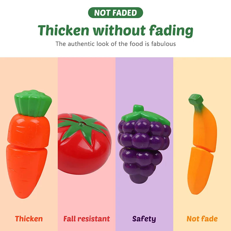 Kids Cutting Fruits & Vegetables Pretend Play Kitchen Set