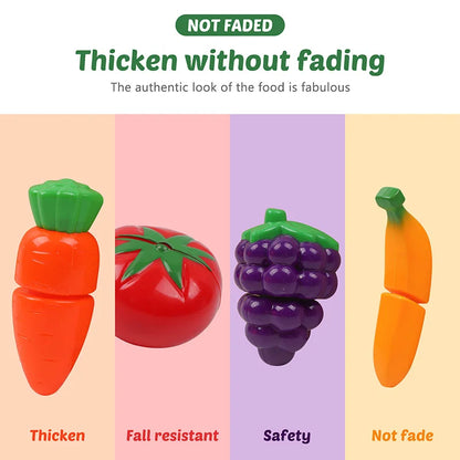Kids Cutting Fruits & Vegetables Pretend Play Kitchen Set