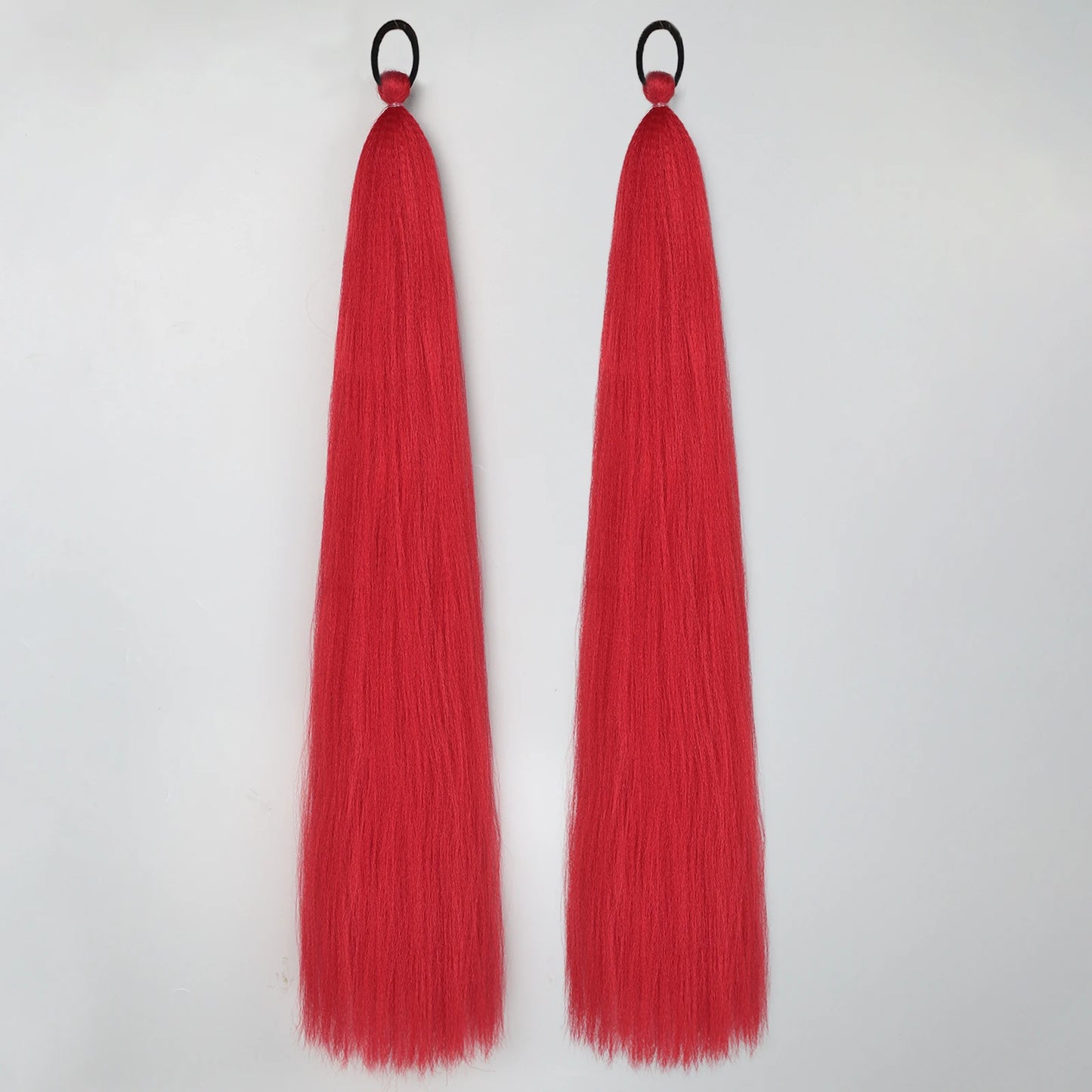 Synthetic Ponytail Extension 2-Piece Set – Long Straight with Rubber Band