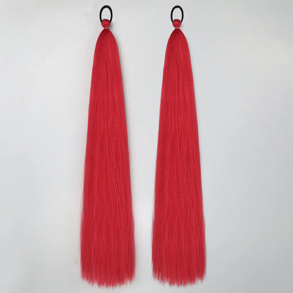 Synthetic Ponytail Extension 2-Piece Set – Long Straight with Rubber Band
