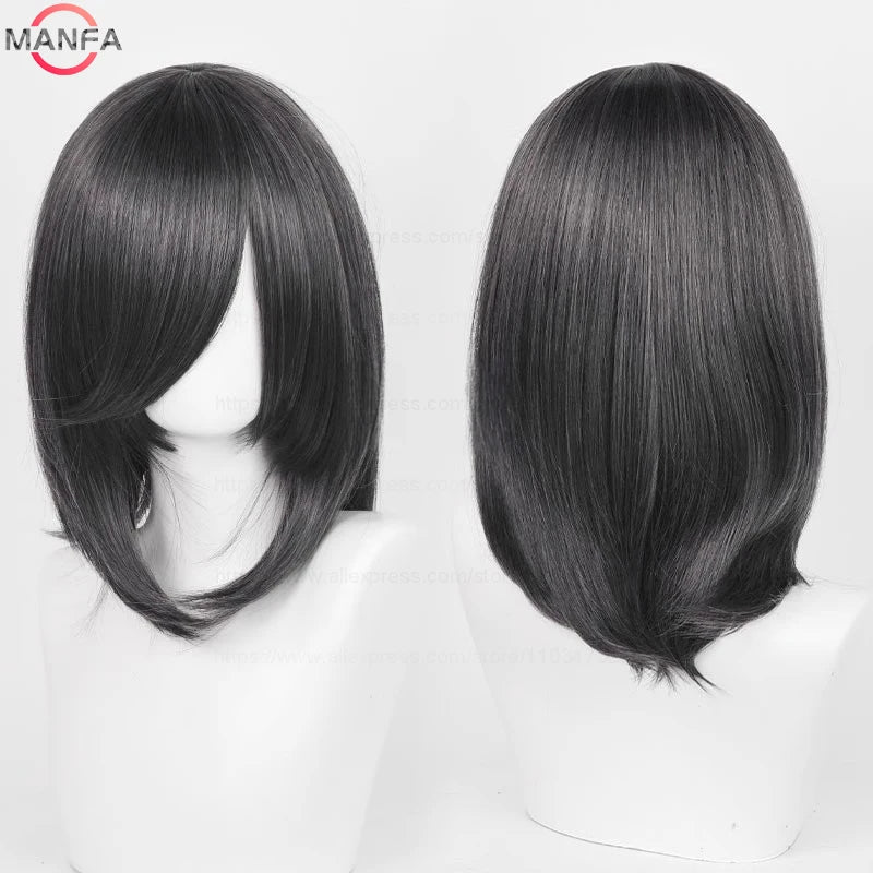 Anime Cosplay Wig - 40cm Medium Straight Wig with Bangs