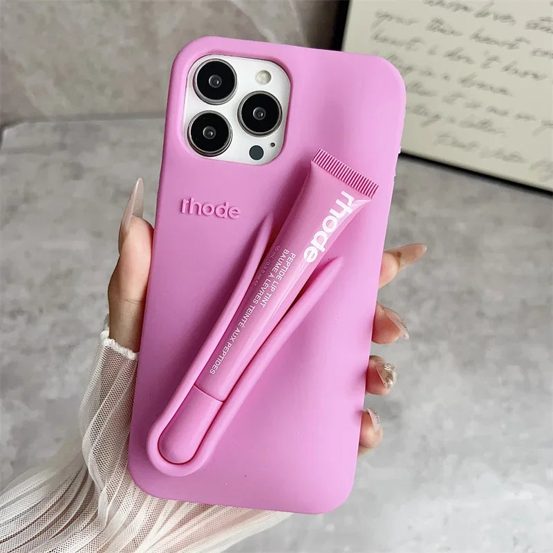 Brand Lemontini Phone Case Iphone 11 12 13 14 15 16 Pro Max Plus 17 Air Makeup Lip Gloss Silicone