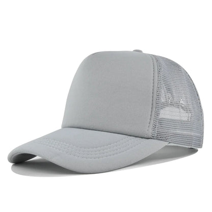 Plain Mesh Trucker Baseball Cap – Unisex Adjustable Snapback