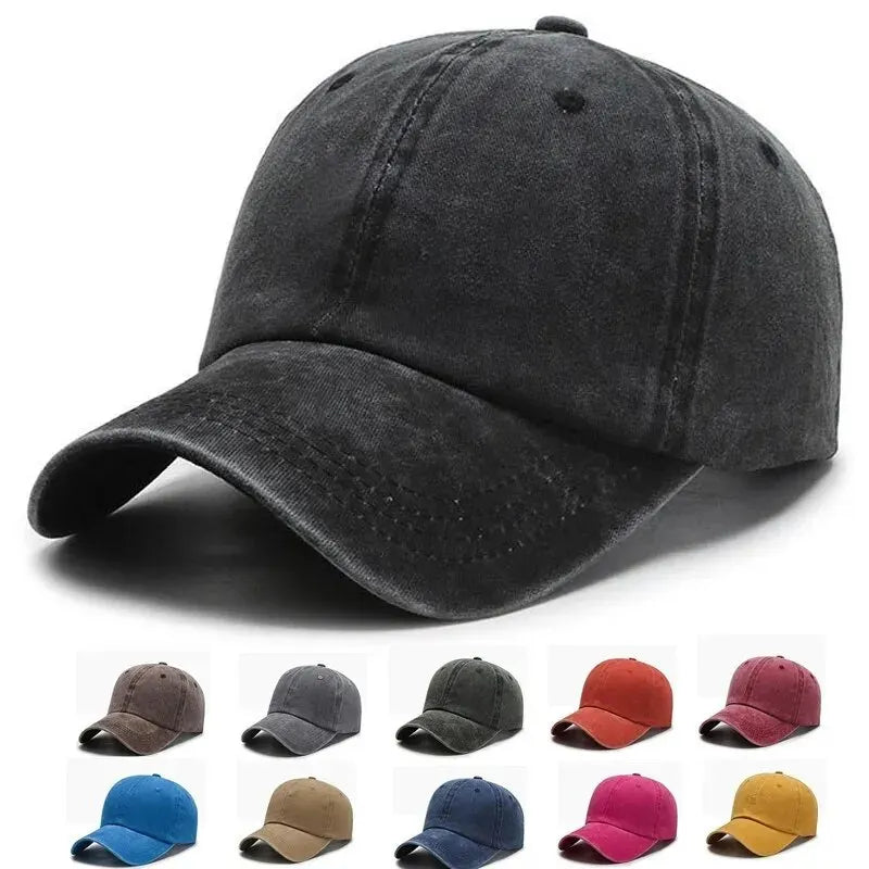 Baseball Cap – Solid Washed Cotton Dad Hat for Men & Women