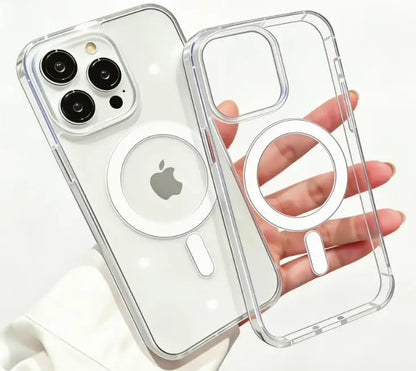 Magesafe Magnetic Transparent Wireless Charge Case Iphone 11 12 13 14 15 16 17 Air Pro Max Plus Mini