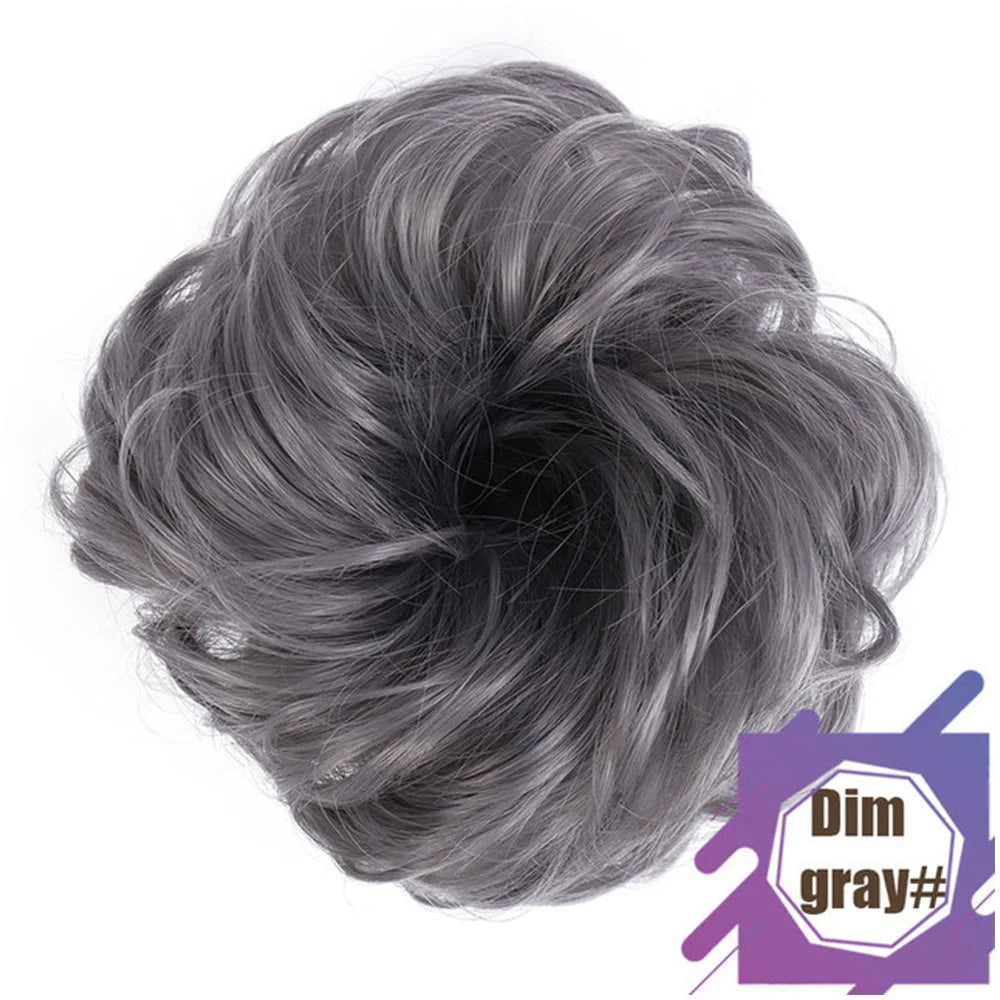 Synthetic Messy Hair Bun Chignon Scrunchies Fake Band Braid Elastic Hairpiece Tail Donut Updo Pieces