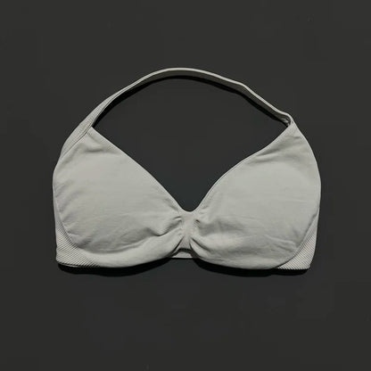 Seamless Halter Sports Bra – Women's Push-Up Gym Bra