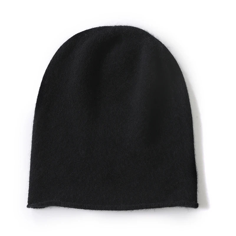 100% Cashmere Knit Beanie – Luxury Winter Hat for Women & Men