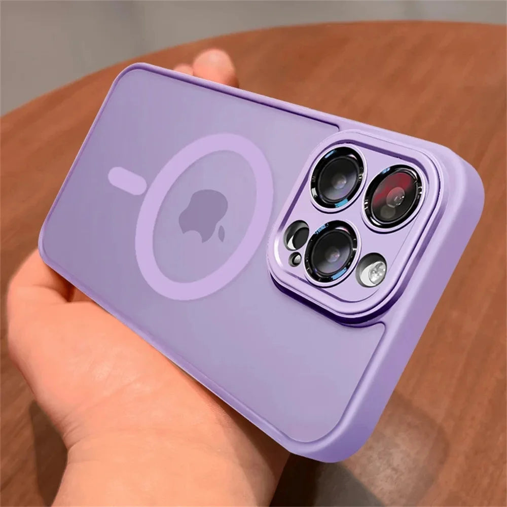 Lens Protection Case Iphone 11 12 13 Proa Mx Mini 15 16 Plus 14 Matte Translucent Magsafe Wireless
