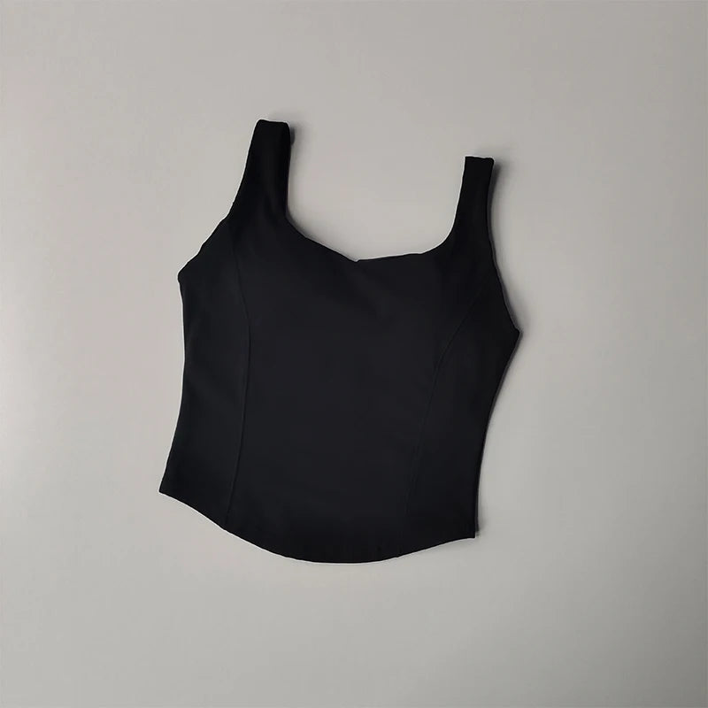 Women's Sports Bra Tank Top Built-In Bra Fitness Yoga Crop Top