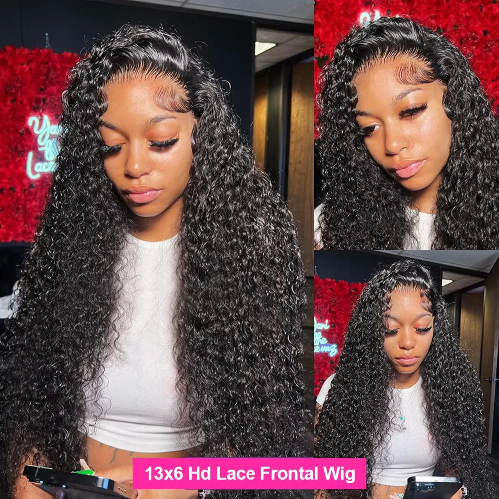 220 Raw Deep Water Wave Human Hair 13x6 Hd Curly Lace Frontal Wigs 30 40 Inch Pre Plucked Natural