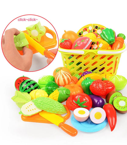 Kids Cutting Fruits & Vegetables Pretend Play Kitchen Set