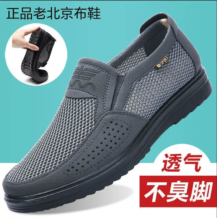 Men's Breathable Mesh Slip-On Sneakers – Lightweight Casual Shoes