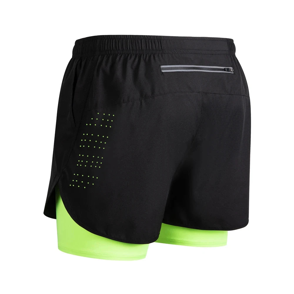 Men's Reflective Running Shorts – 2-in-1 Quick Dry Training Shorts