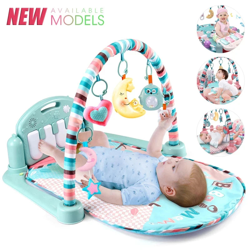 Baby Fitness Stand Music Play Gym Activity Toys Newborn Piano Crawling Blanket Pedal Game Pad Early