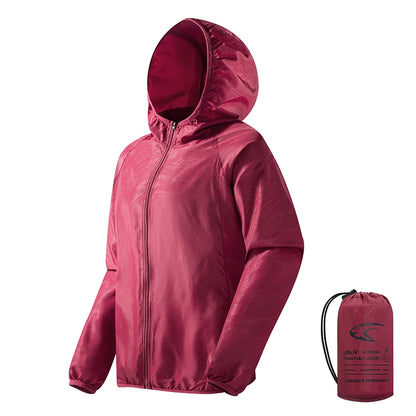 Waterproof Hiking Jacket – Unisex Packable Windbreaker with UV Protection