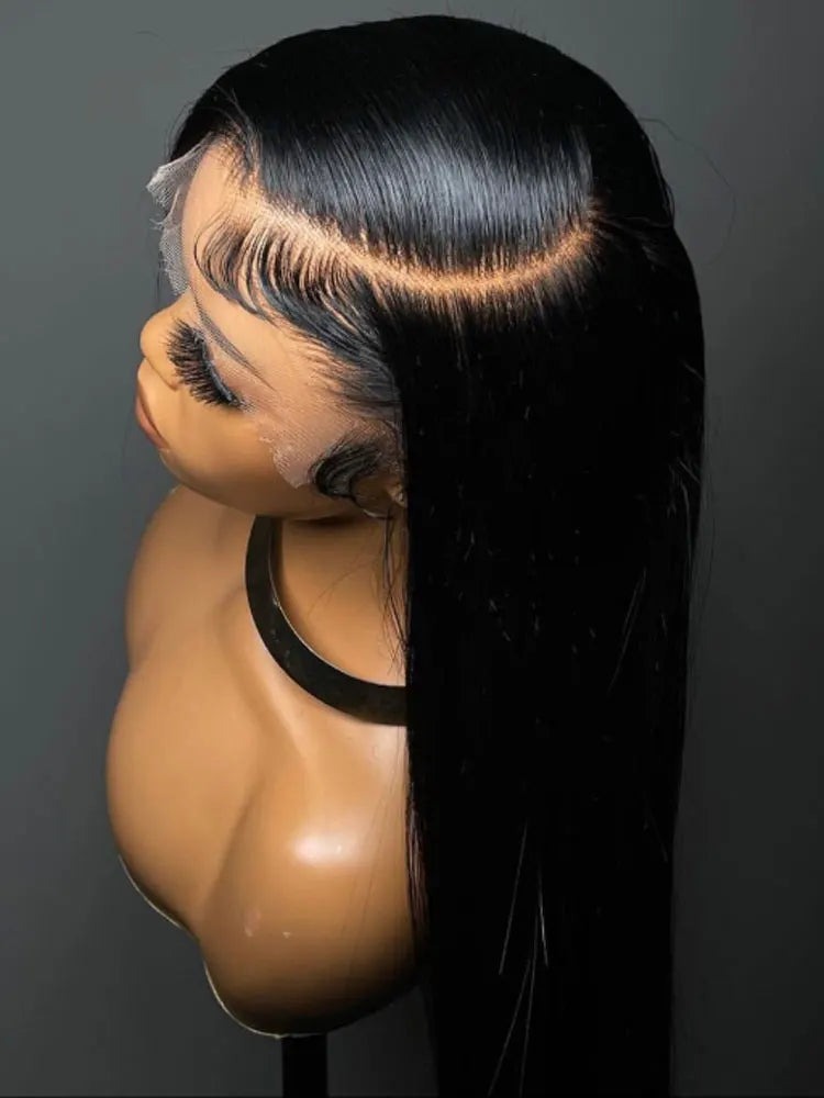 40 42 Inch 13x4 13x6 Hd Transparent Bone Straight Lace Front Wigs 250 Brazilian Human Hair 5x5