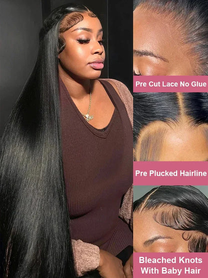 Straight HD Lace Front Wig 200 Density Human Hair 13x4 13x6 5x5 360