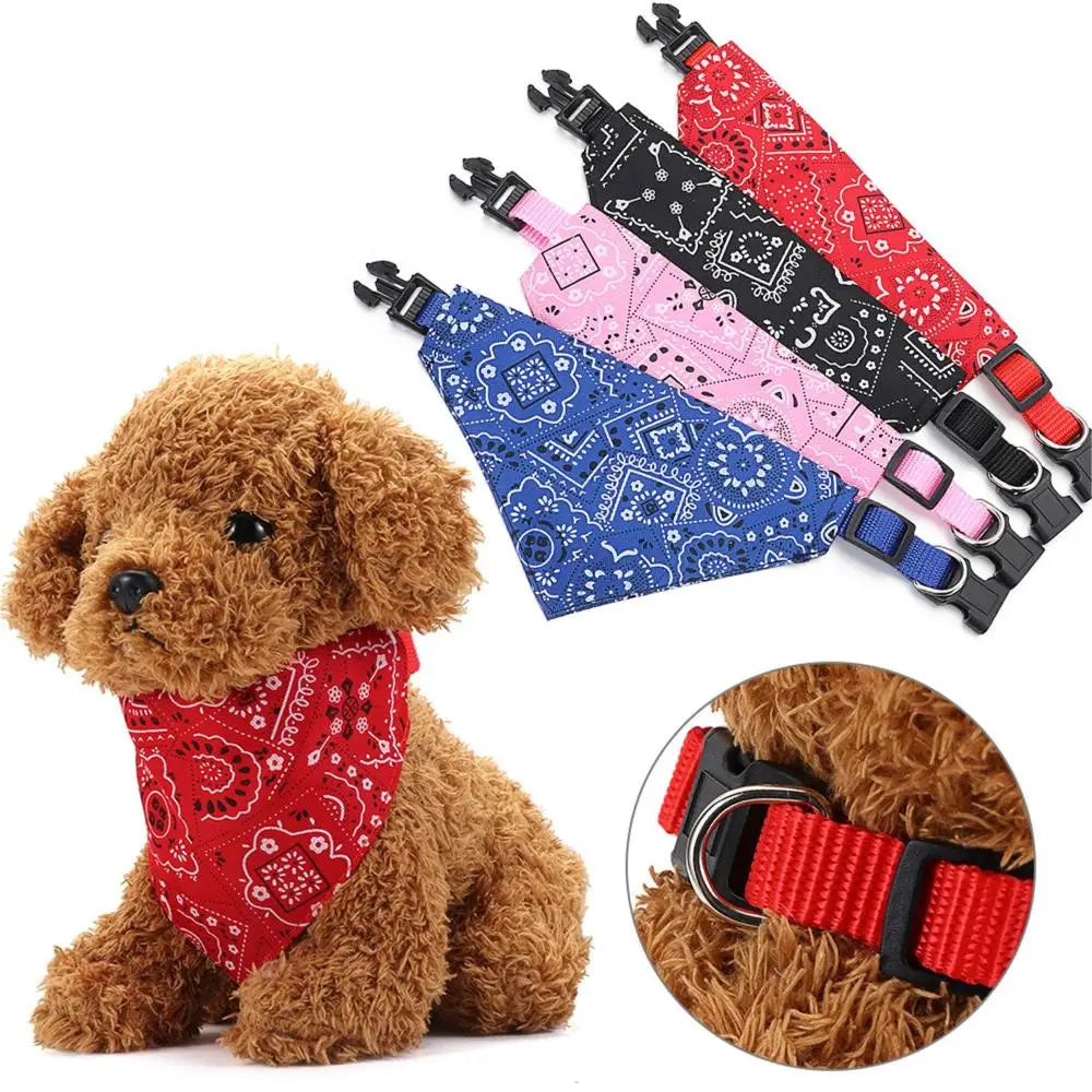 Pet Bandana Collar Scarf – Adjustable Washable Dog & Cat Neck Accessory