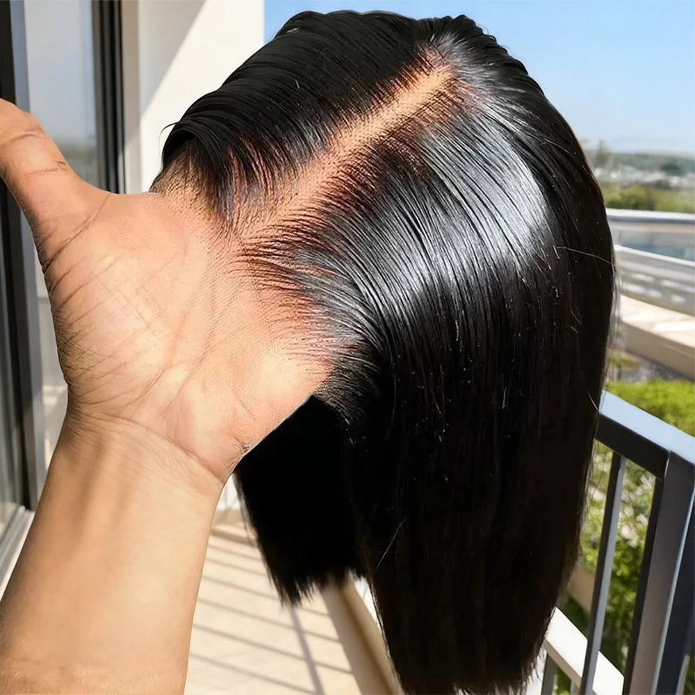 Brazilian Hd Transparent 13x4 Bone Straight Short Bob Human Hair Wigs 13x6 Lace Front Women 250