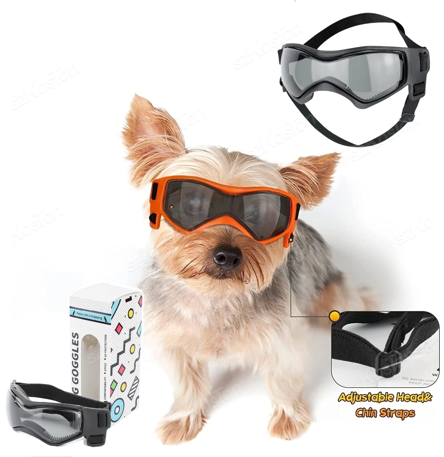 Dog Goggles UV Protection Sunglasses with Adjustable Strap