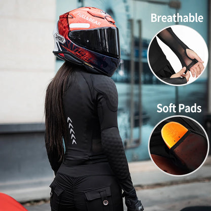 Women's Motorcycle Jacket & Pants Set with Removable Pads – WOSAWE