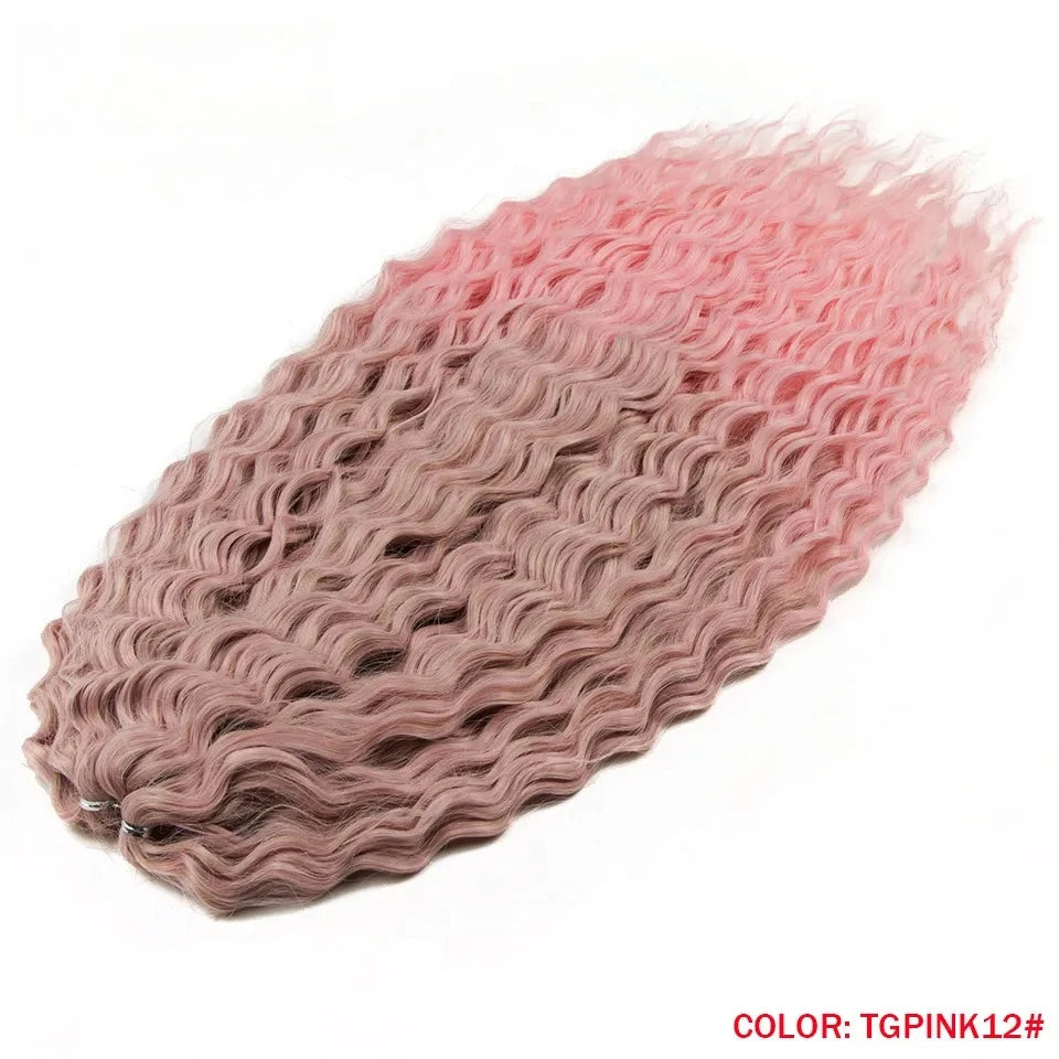 Idol 300g 22 Inch Ariel Curl Hair Water Wave Twist Crochet Synthetic Ombre Rainbow Color Braiding