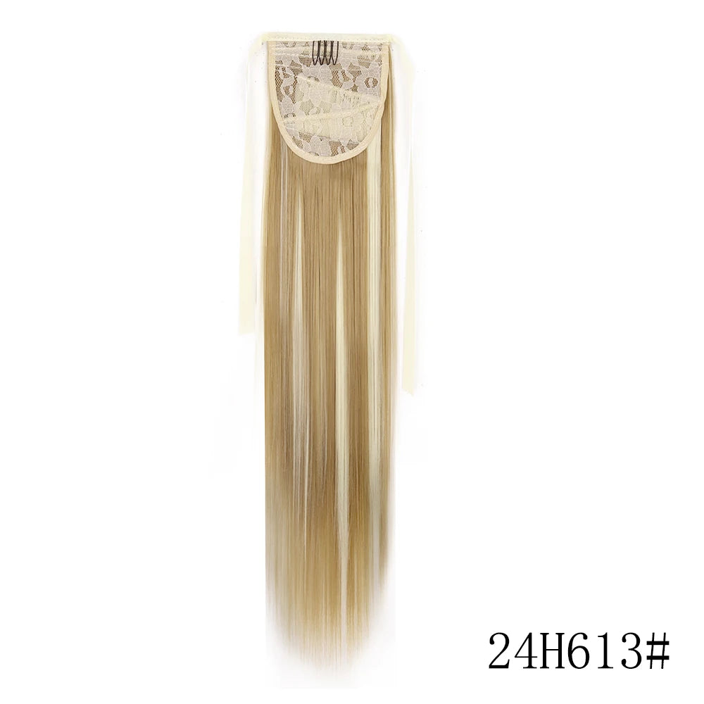 Wrap Around Ponytail Extension – Long Straight Synthetic Clip-In