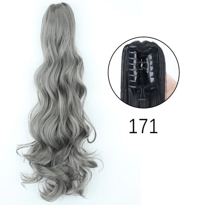 Synthetic Long Straight Claw Clip Ponytail Hair Extensions 24inch Heat Resistant Pony Tail Piece