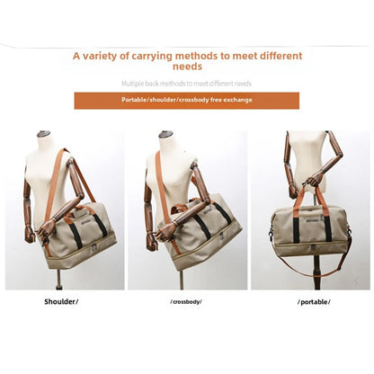 Expandable Travel Duffle Bag with Shoe Compartment – Women's Weekend Overnight Bag