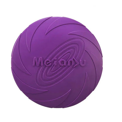 Dog Frisbee Rubber Flying Disc Toy – Bite-Resistant Outdoor Training Disc for Dogs