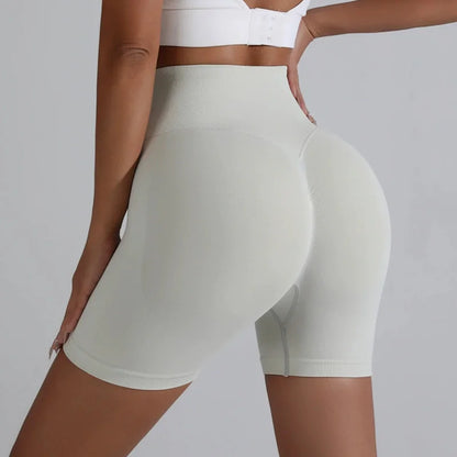 Women's High-Waist Butt Lifting Biker Shorts – Seamless Gym & Running Shorts