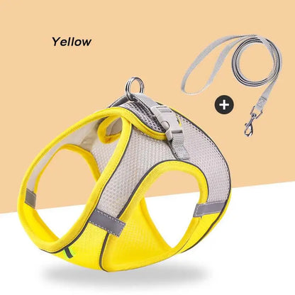 Mesh Dog Harness & Leash Set – Reflective, Escape-Proof Walking Vest