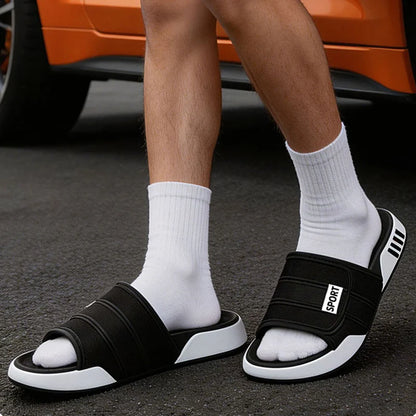 Men's Sport EVA Slippers – Soft Sole Plus Size Indoor & Outdoor Slides
