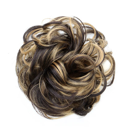 Synthetic Messy Bun Chignon Donut Hair Pad Elastic Rope Rubber Band Black Brown Blonde Hairpiece