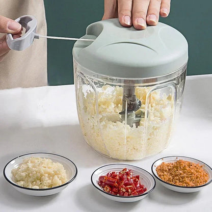 Manual Pull-String Food Chopper & Vegetable Cutter