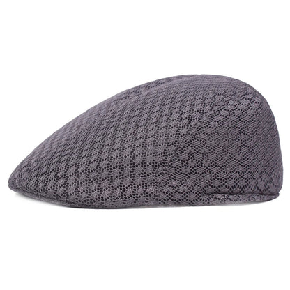 Mesh Beret Flat Cap – Unisex Breathable Newsboy Hat