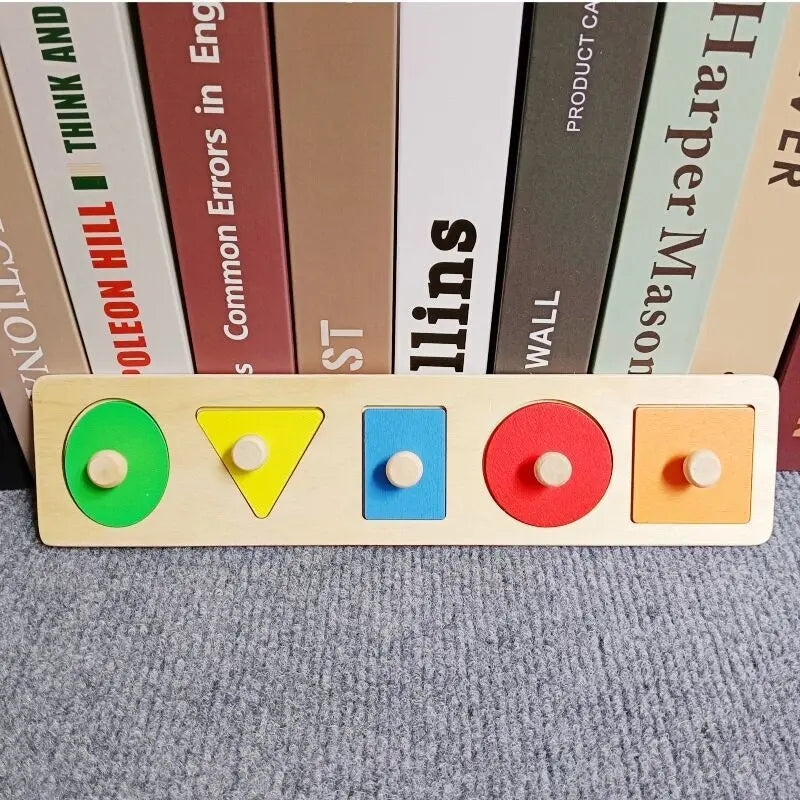 Montessori Wooden Shape Sorting Stacking Toy for Toddlers