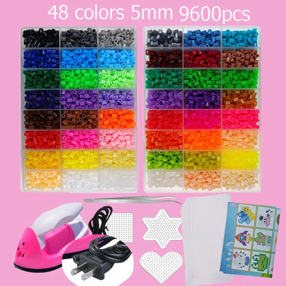 Hama Beads Kit – Fuse Bead Set with Pegboards & Iron