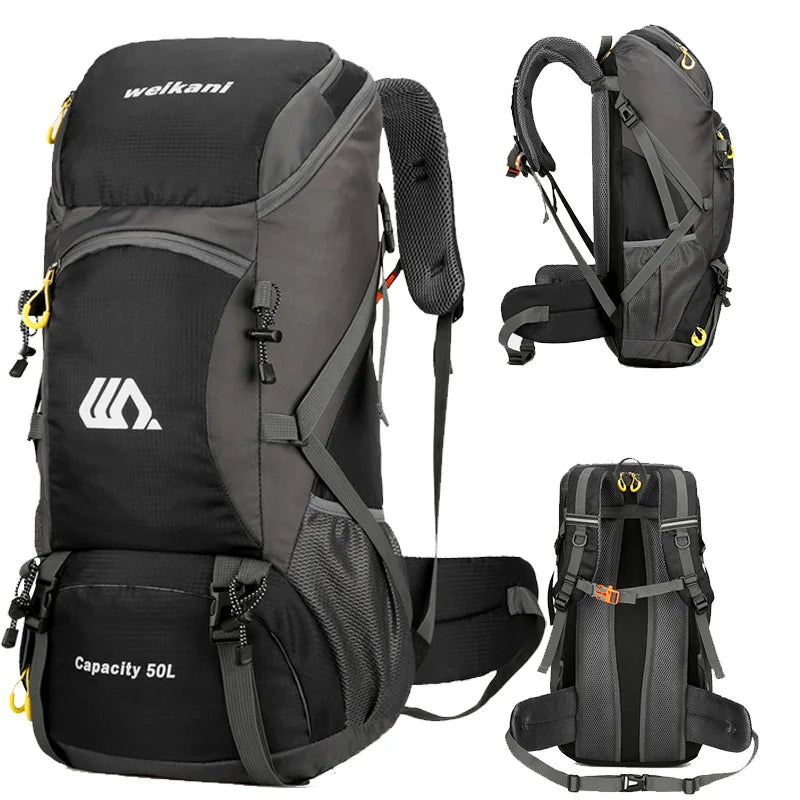 50L Hiking Backpack with Rain Cover – Waterproof Outdoor Travel Bag for Men & Women