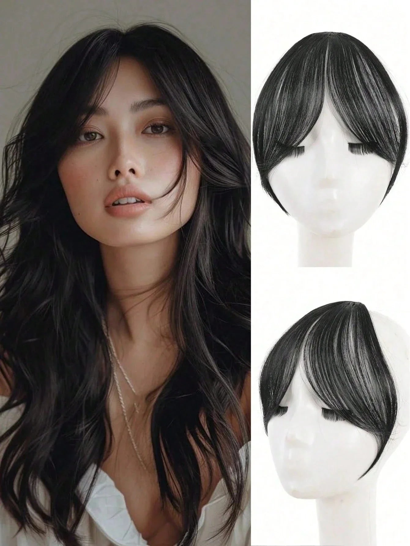 Clip-In Bangs Hair Extension – Natural Seamless French Fringe