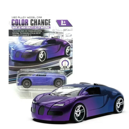 Color-Changing Die-Cast Racing Car Toy – 1:64 Pull Back Model