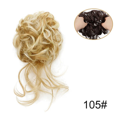 Synthetic Fiber Messy Bun Hairpiece Scrunchie Fake Chignon Hair Extensions Accessories Women Daily