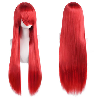 Long Straight Cosplay Wig – 32 Inch Synthetic Lolita Hair, 36 Colors