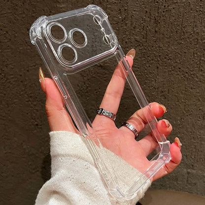Luxury Transparent Silicone Phone Case Iphone 17 16 Pro Max 15 14 13 12 11 Air 16e X Xs 7 8 Plus