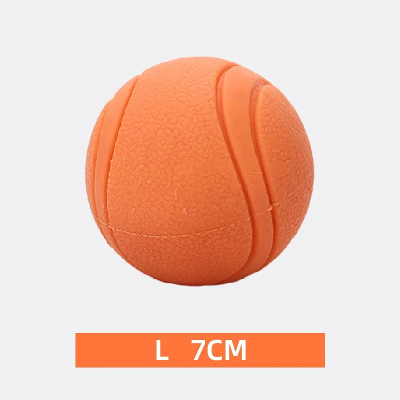 Rubber Dog Ball Toy – Bite-Resistant Solid Ball for Puppies & Large Dogs (S–XL)
