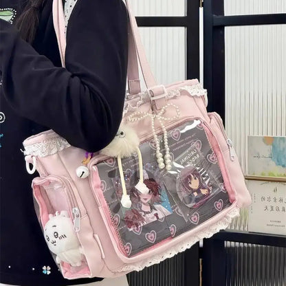 Ita Bag Transparent Window Tote – Y2K Kawaii Crossbody Shoulder Bag