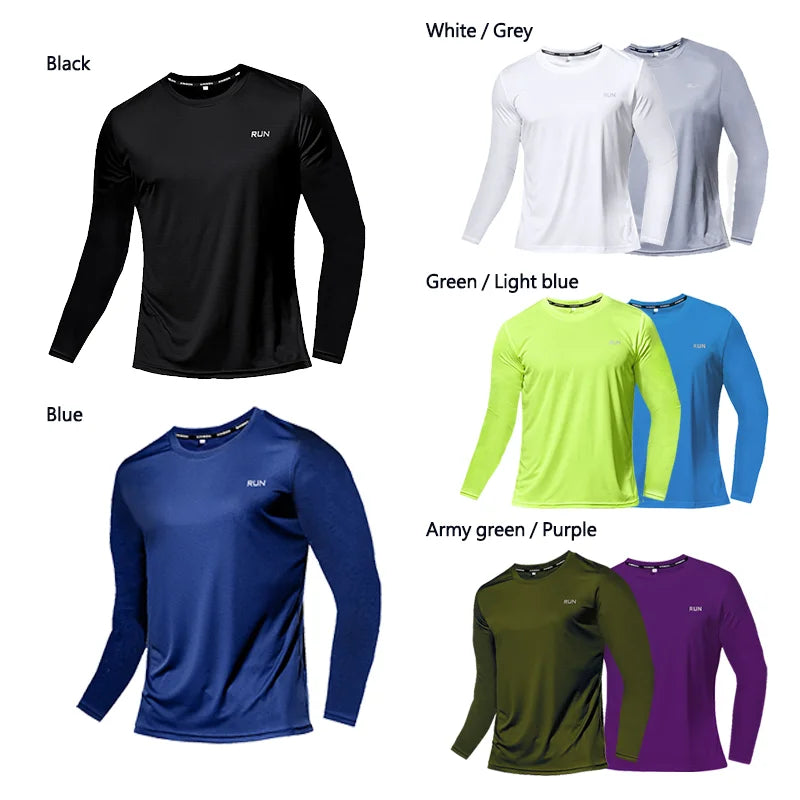 Men's Quick Dry Long Sleeve Gym Shirt – Running & Fitness Top