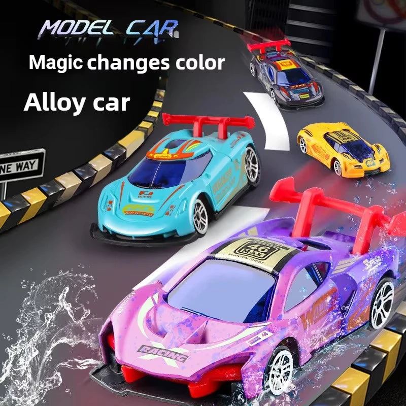 Color-Changing Die-Cast Racing Car Toy – 1:64 Pull Back Model